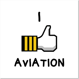 I like aviation thumbs up aviation design with capitan hand Posters and Art